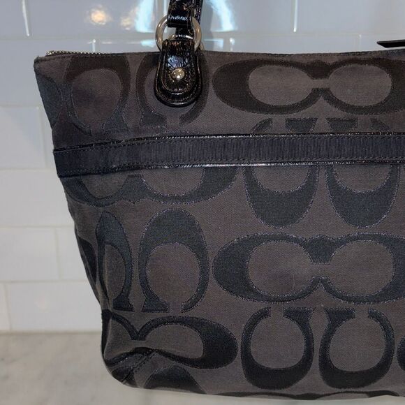 Coach Bag Purse Handbag Pocketbook Y2K Poppy Lurex Signature Logo Sateen Tote - Picture 5 of 16